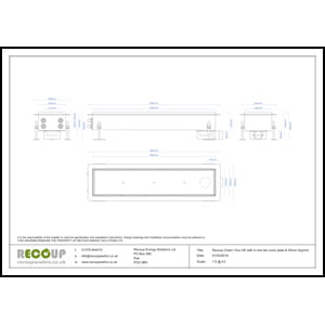 Recoup Drain+ Duo HE & In-line tile cover plate (+55mm Syphon) drawing Recoup Drain+ Duo HE & In-line tile cover plate (+55mm Syphon) drawing