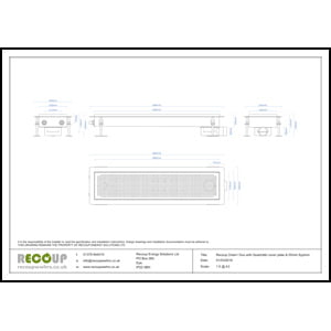 Recoup Drain+ Duo & Quadratto cover plate (+80mm Syphon) Drawing