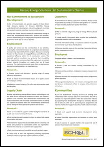 Recoup WWHRS, Recoup Energy Solutions Ltd - Sustainability Charter