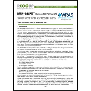Recoup Drain+ Compact installation and data Recoup Drain+ Compact installation and data