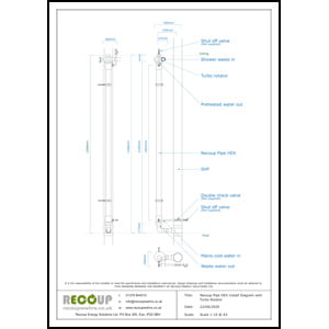 Recoup Pipe HEX - Vertical waste water heat recovery system for showers