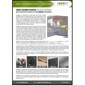 Recoup WWHRS Energy Statement Overview & Specification Outline Recoup WWHRS Energy Statement Overview & Specification Outline