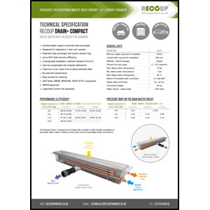 Recoup Drain+ Compact Technical Specification Recoup Drain+ Compact Technical Specification