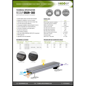 Recoup Drain+ Duo Technical Specification