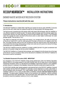 Recoup HeatDeck Installation Instructions Recoup HeatDeck Installation Instructions