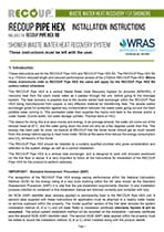 Recoup Pipe HEX Installation Instructions Recoup Pipe HEX Installation Instructions